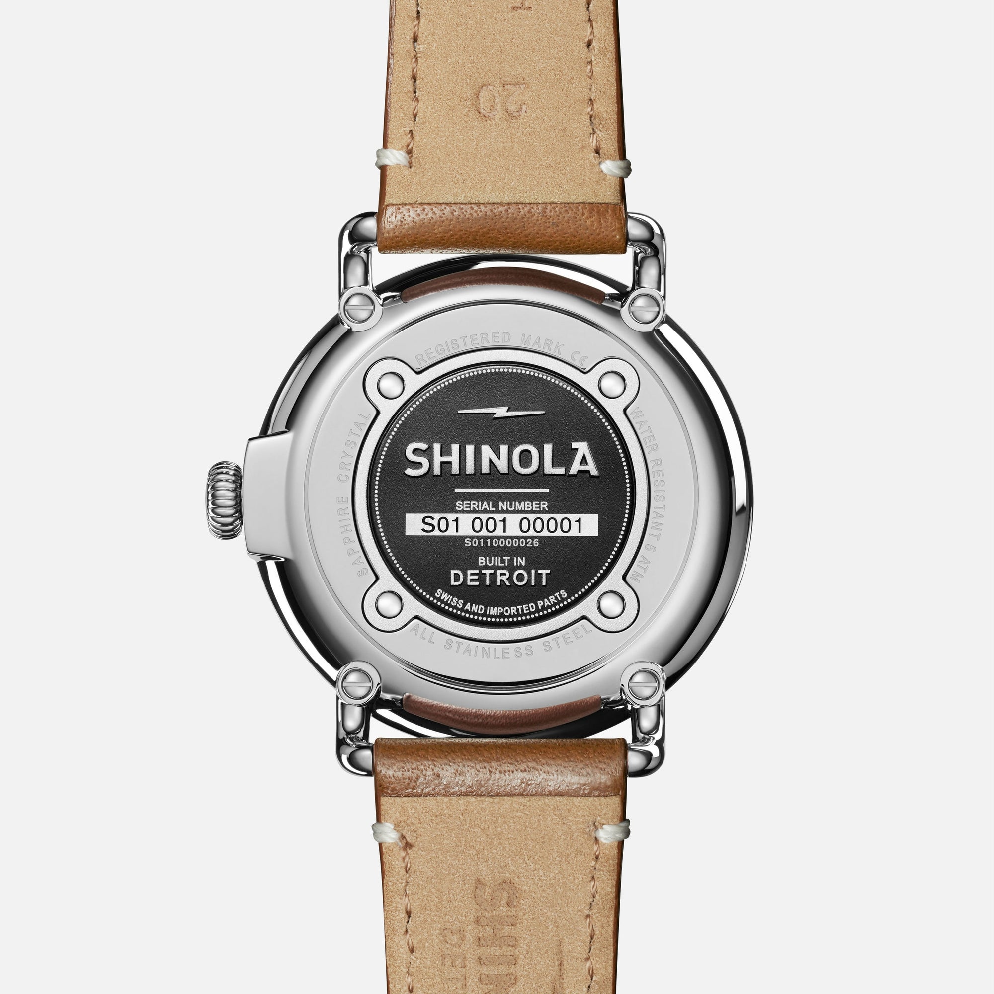Shinola The Runwell 41MM Men's Green Watch - Maple Leather Strap