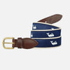 YRI Men&#39;s Ribbon Belt - White Whale on Natural Webbing